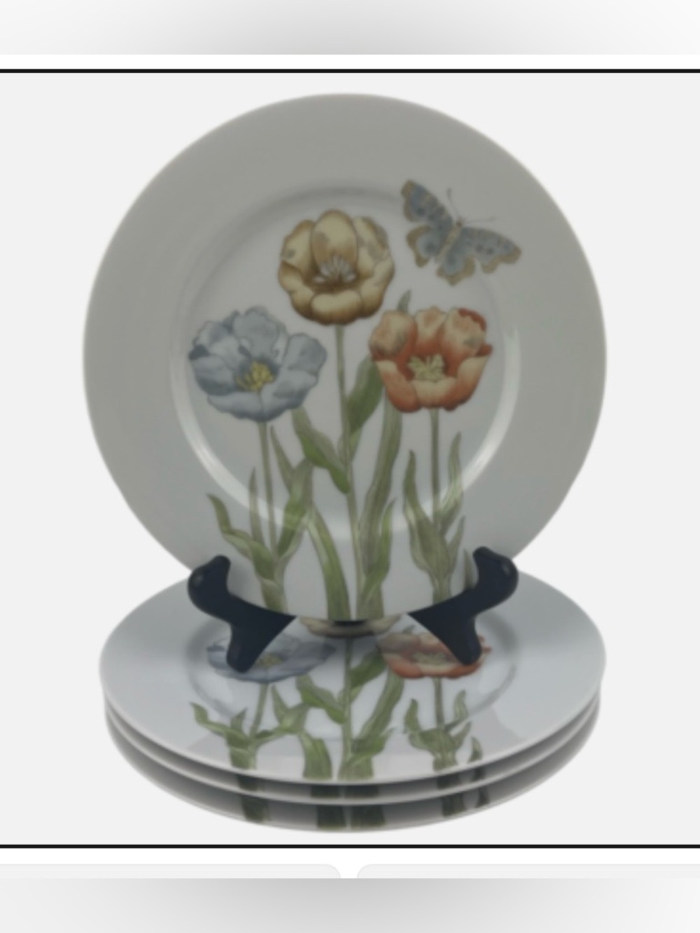 Vintage Fitz & Floyd “Pastel Poppy” Salad Plates Set of 4 , size 7.5” accross